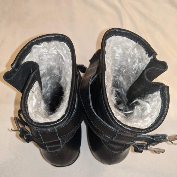 Swedish Designer Carin Wester Black Wedge Leather boots - Picture 5 of 8